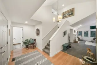 Step into this stunning condo, where a soaring cathedral ceiling bathed in natural light greets you. The seamless open-concept flow invites effortless living.