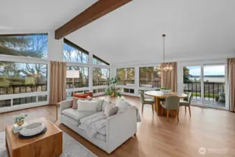 Water and mountain views