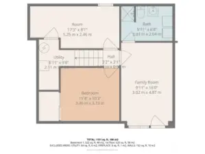 Basement: Floor plan and approximate dimensions