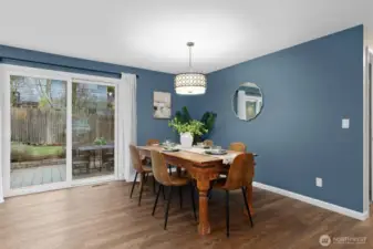 Slider door to backyard patio.