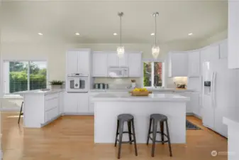 Open kitchen with island