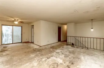 Blended living and dining room creates an open spacious feel.