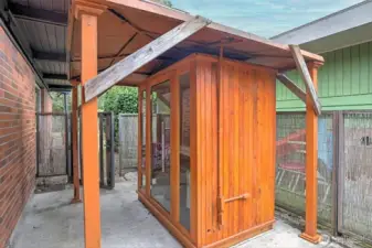 A private sauna is tucked away on the side of the house for ultimate relaxation.