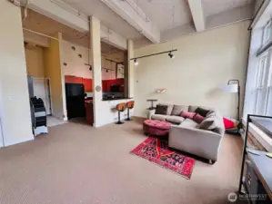 Open concept kitchen with bar seating