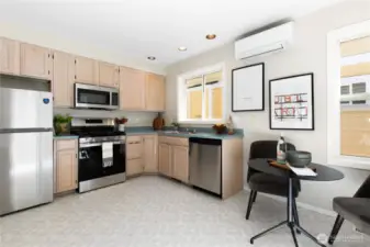 Brand new flooring throughout kitchen
