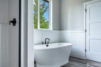 Primary bath with free standing tub