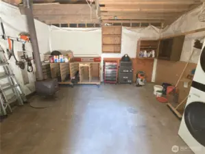 Large shop, with power, lights and heat.