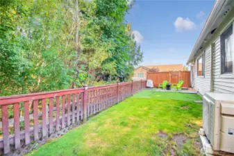 Private fenced yard perfect for entertaining, pets or just enjoying your own space.  HOA takes care of all yard maintenance.