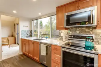 Modern Finishes with sleek design and abundant prep space.