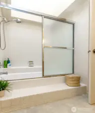 Luxurious, spacious shower.