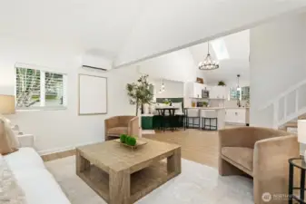 View of from living rm looking towards dining area and kitchen
