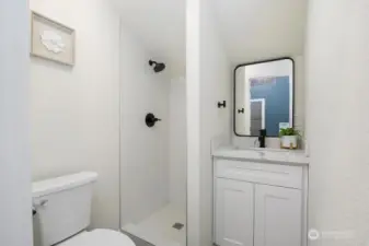 3/4 bath in Studio above garage
