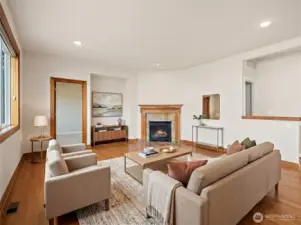 Family room. Virtually staged