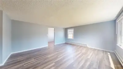 Large living room from entry