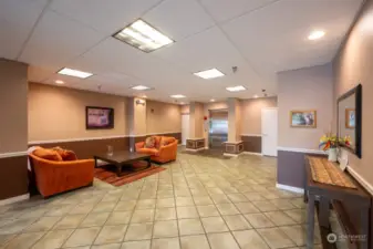 Spacious Lobby with access to Garage, Stairs and Elevator