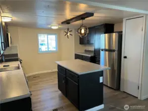 Kitchen with pantry.