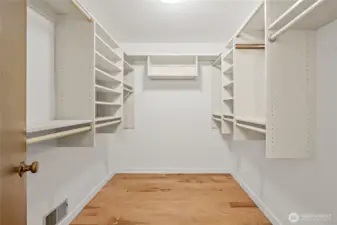 Primary closet is perfect.