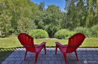 Patio overlooking the back yard