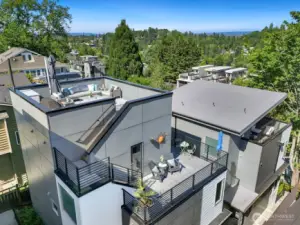 Well-conceived placement provides privacy on rooftop deck