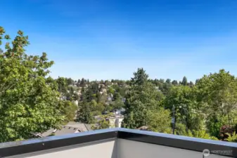 Southeast corner view from rooftop, plenty of space for a view-capturing bistro table.