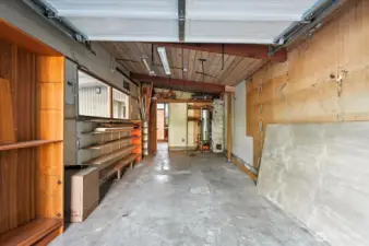 1- car garage flows through to the workshop.