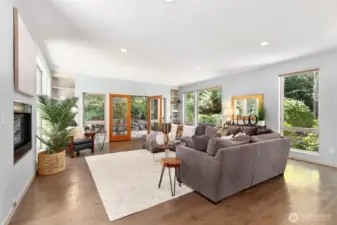 Open-concept living space filled with natural light