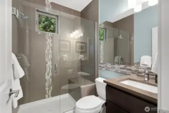 Main floor bathroom with shower