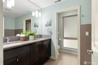 Primary bath with both tub and shower
