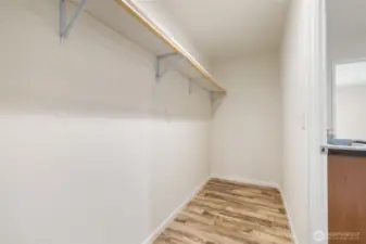 Walk in closet in primary.