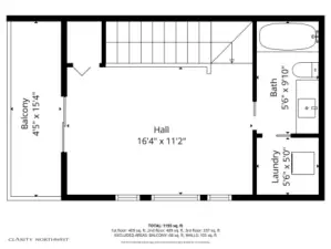 "Hall" is Primary Bedroom.