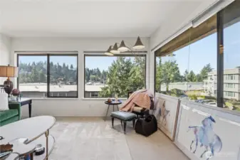 Bright & Airy Living Space with Stunning Window Views of Wildwood Park and Meydenbauer Bay