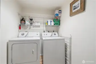 Separate Laundry Room with Full-Size Washer & Dryer