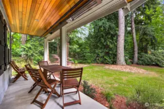 The other half of the large covered porch! - Beautiful soffits, more infrared heaters!