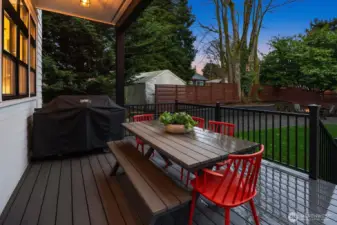 Deck off kitchen and dining area