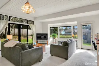 Unit B - Spacious Family Room with lots of windows!
