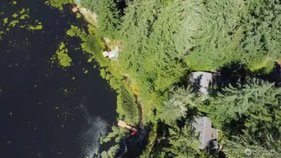 Drone view of the house from above.