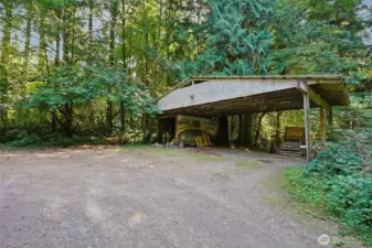 Three Car Carport PLUS covered storage