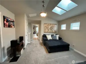 Loft looking towards access to primary. Windows and skylights let in plenty of light.