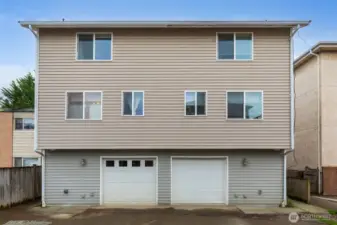 one car garage for easy parking and storage off the alley
