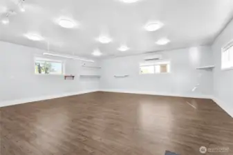 Finished Studio features bright light and ductless heating/ac.