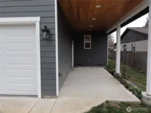 Covered patio off back.