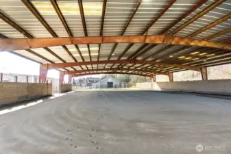 83X100 covered arena.