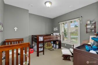 Main floor office doubles as a nursery for Nana's kids