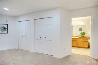 Lots of storage space next to guest bath