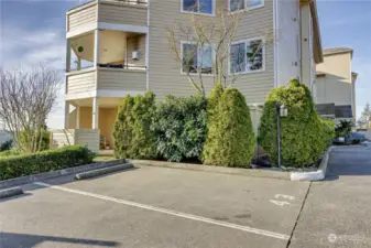 Space #43 is the assigned space, right next to patio for easy access.
