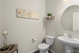 The downstairs powder room.