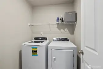 Enjoy the laundry room at bedroom level. Washer and dryer stay!