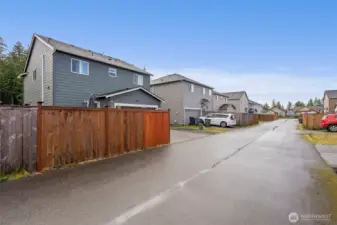 Easy and tucked away access to the garage at rear of home.