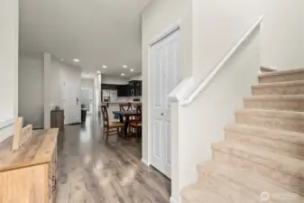 Entry foyer features huge coat closet on the right-more on that later.