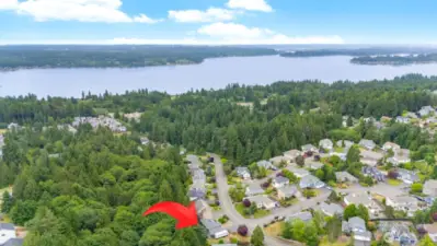 Perched above Silverdale, the neighborhood has views of the bay!